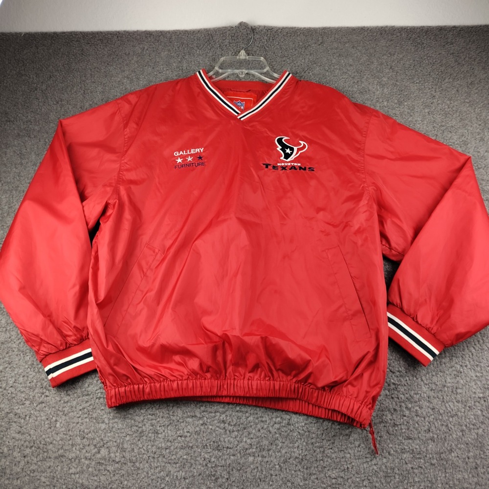 NFL Houston Texans Windbreaker Jacket Pullover Mens Medium Red Gallery Furniture
